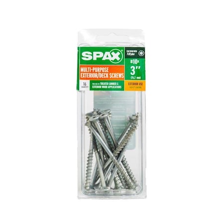 Spax SPAX No. 10 in. X 3 in. L Gray Star Flat Head Deck Screws 16 pk 4191670500752